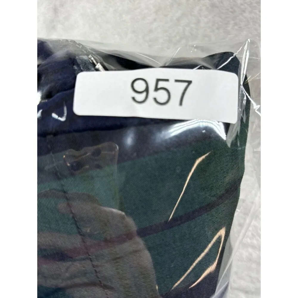 VTG Eddie Bauer Puffer Vest Womens S/P Green & Blue Plaid Goose Down Insulated - Image 10