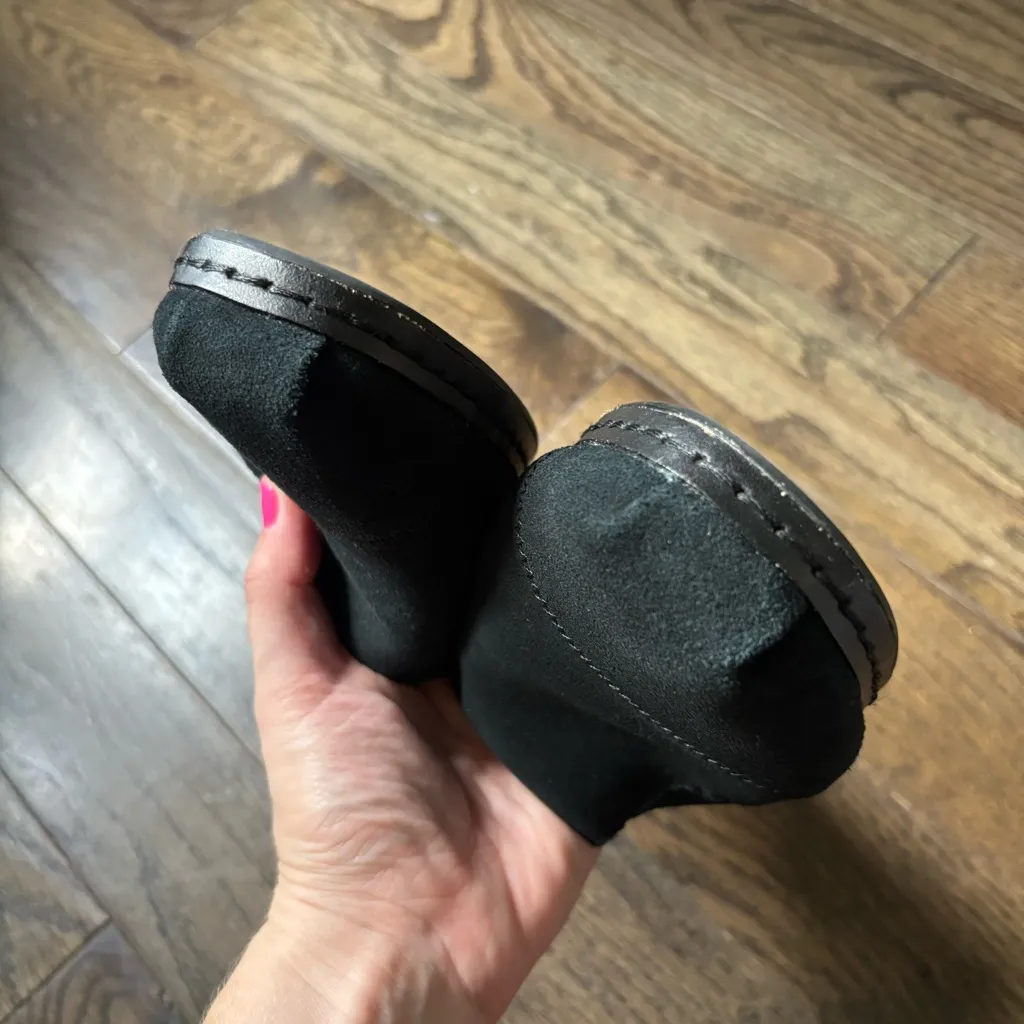 TOMS Suede Faux Fur Lined Mules Slippers Black Women’s 7.5 - Image 6