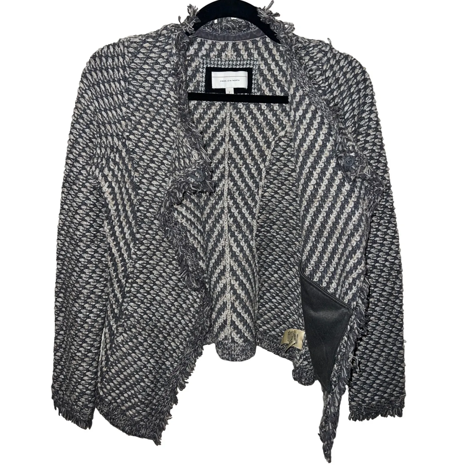 Anthropologie Angel of the North Tipperary Knit‎ Sweater Jacket Gray Small EUC - Image 6