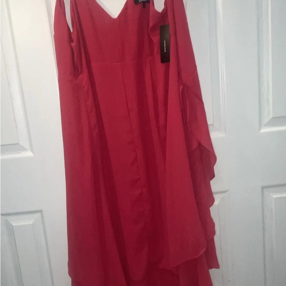 Lulu's Red Spaghetti Strap Maxi Dress for Weddings - Image 2