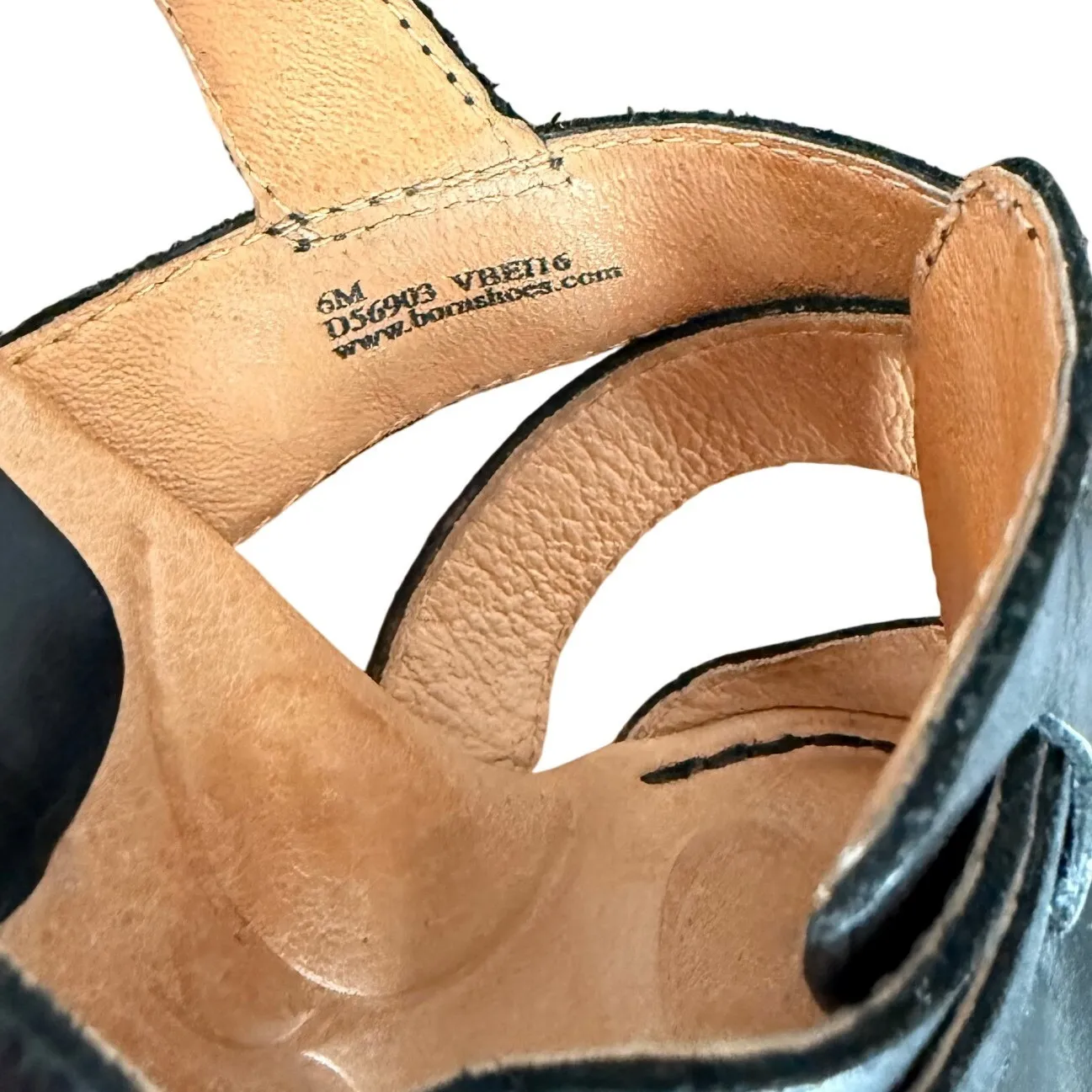 Born Black Leather Strappy Block Heel Slingback Sandals Women's Size 6M - Image 7