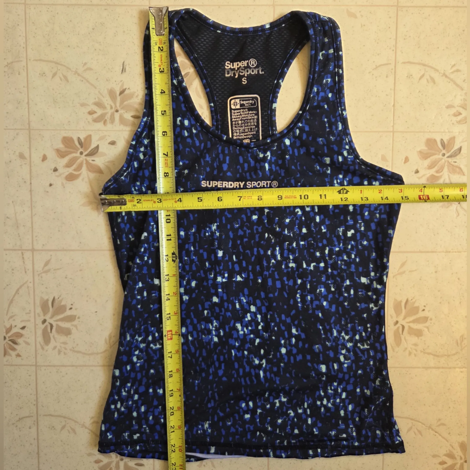 Superdry Sport Black and Blue Tank - Image 5