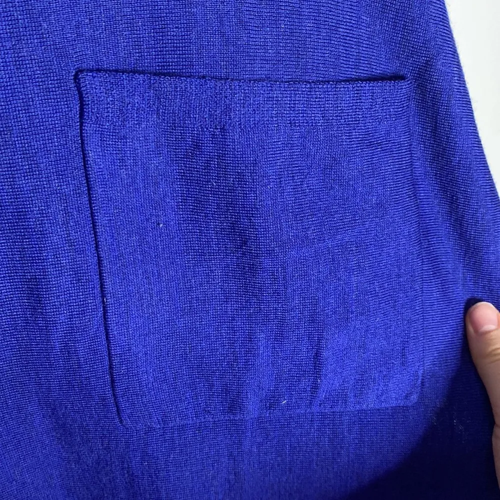 Eileen Fisher fine merino pocketed jersey pullover in blue purple color size M - Image 7