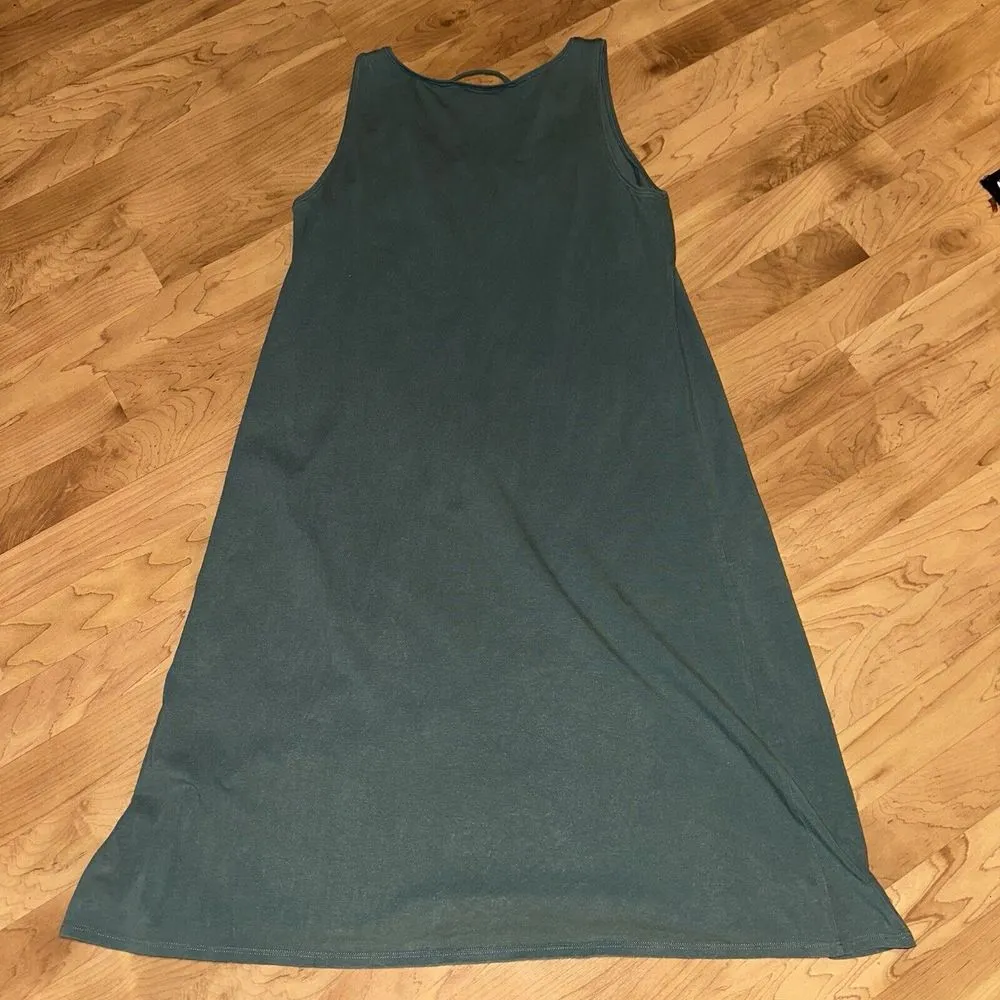 Eileen Fisher Organic‎ Cotton Lycra Tank Dress Gray Blue Medium - Image 2