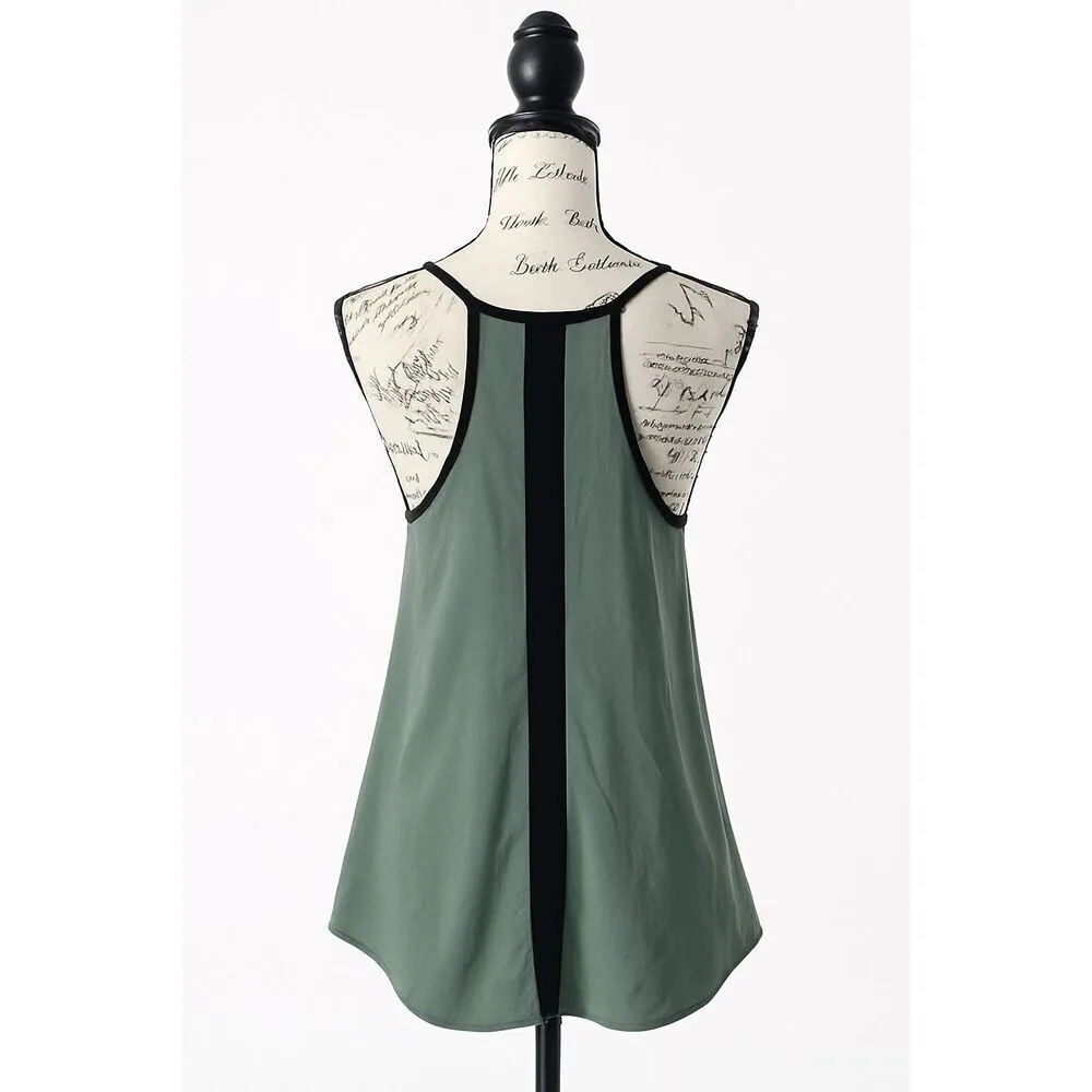 Ro & De Women’s Green Black Racerback Tank Top Small Lightweight Blouse - Image 2