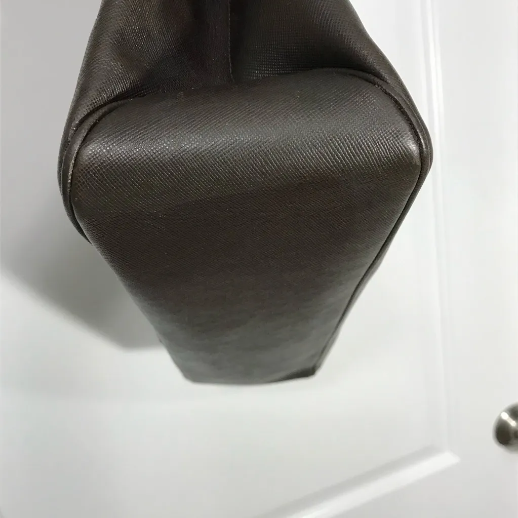 Salvatore Ferragamo Gancini Dark Brown Leather Tote Bag EUC - Image 3