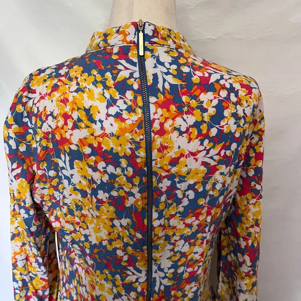 Closet London Dropwaist Dress 10 Cottagecore Boho Floral High Neck Floral Retro Yellow - Image 8