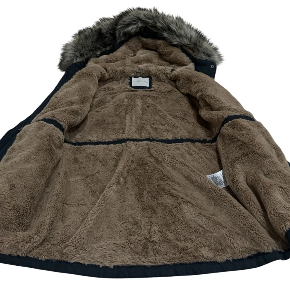 Lucky Brand Navy Extremely Soft Faux Fur‎ Lined Hiking Camping Jacket Size XS - Image 9