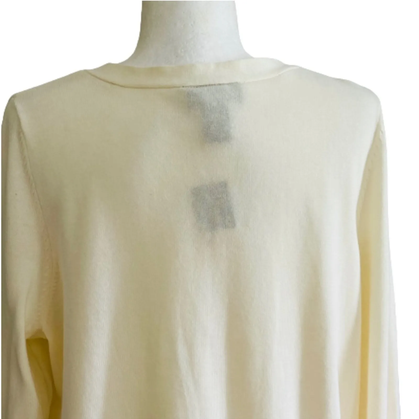 Lane Bryant Cardigan Sweater Cream Cotton Pockets Button Front Size 14/16 XL NEW - Image 6