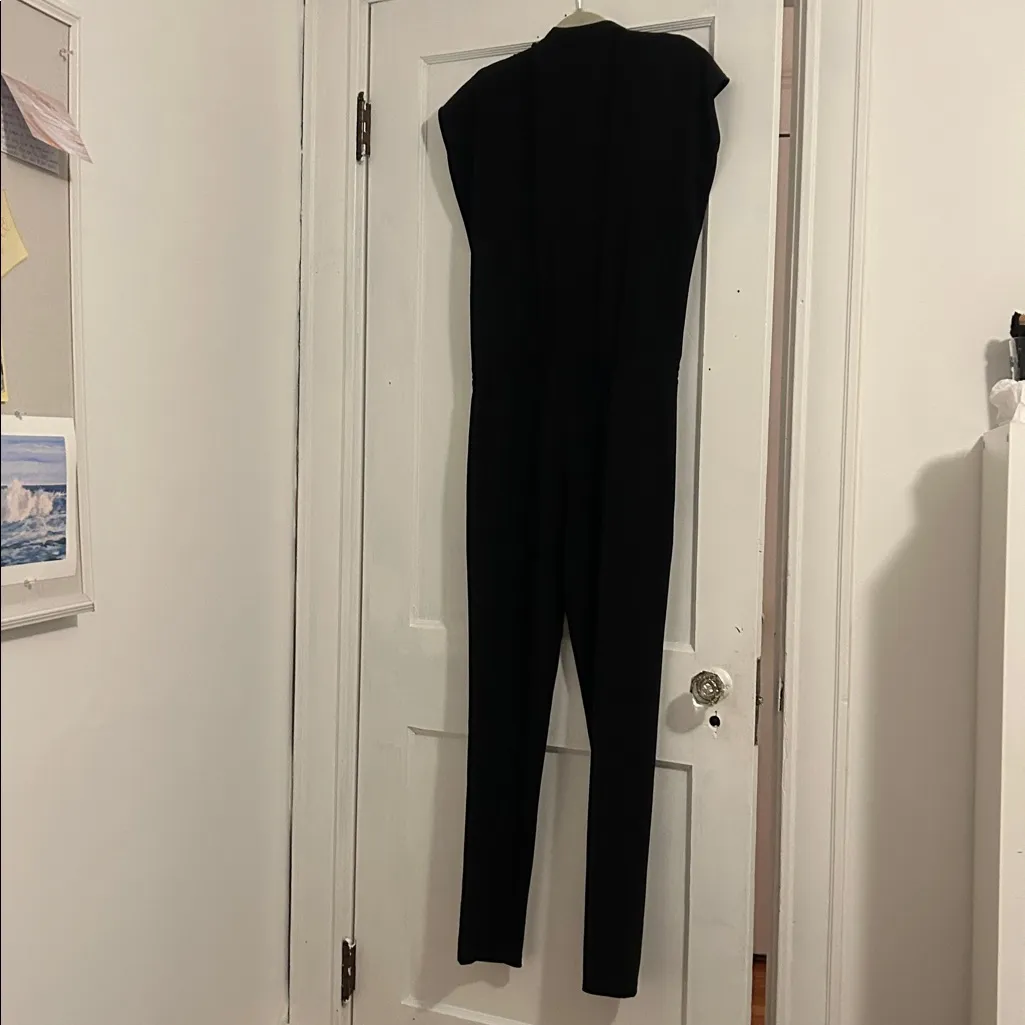 Vince V Neck Jogger Jumpsuit with Zipper- 6 - Image 6