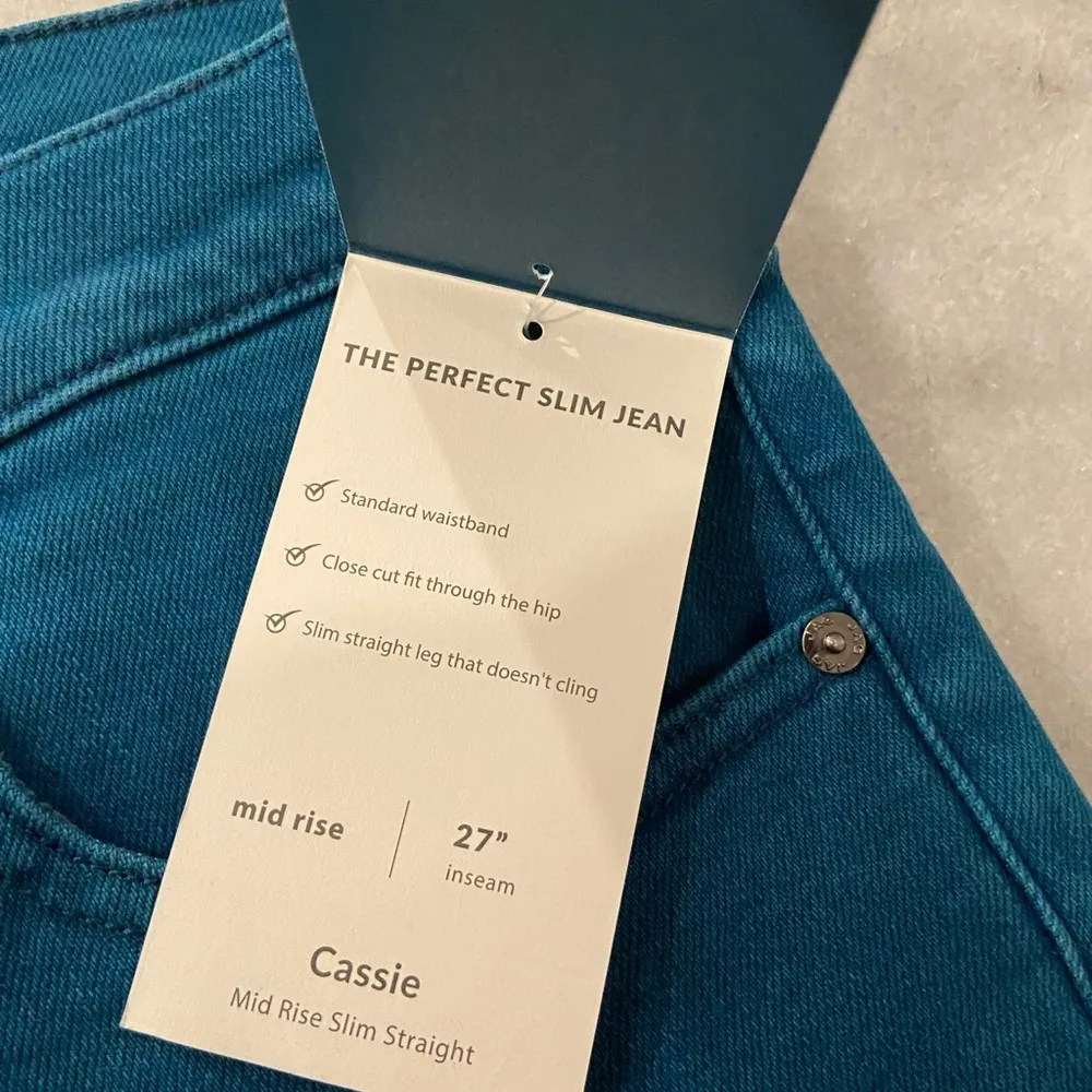 NWT JAG Size 18P Cassie Moroccan Blue Cassie Mid Rise Slim Fit Straight Jeans - Image 8