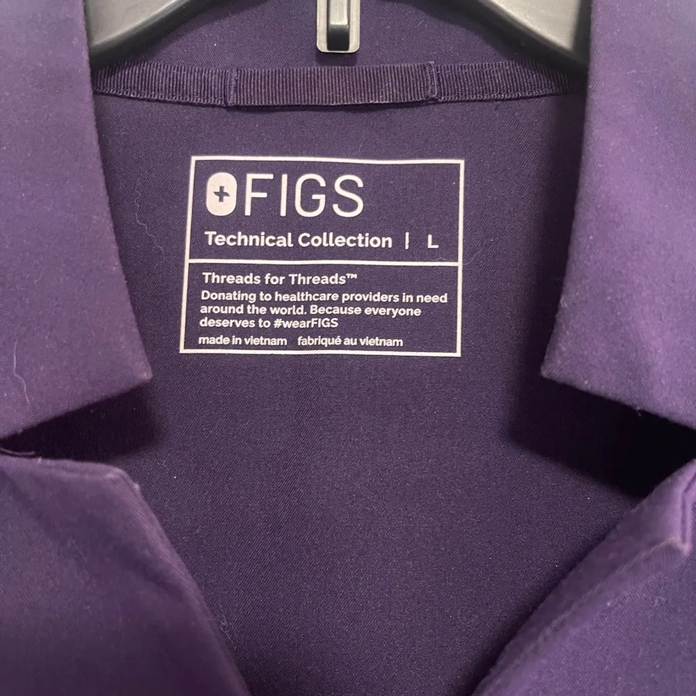 FIGS Inala Slim Scrub Top - Purple Jam - Image 2