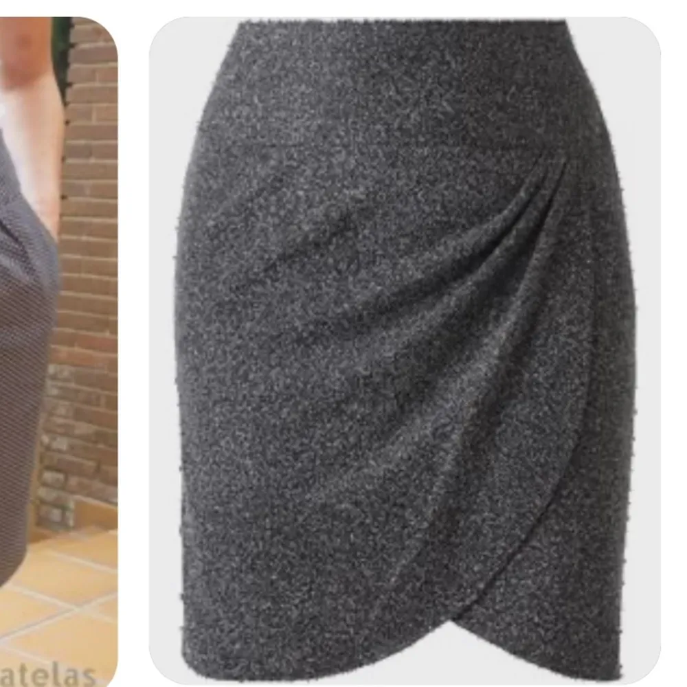 Lane Bryant Draped Tulip Skirt Tweed Black Gray Women’s Size 18 Faux Wrap - Image 10