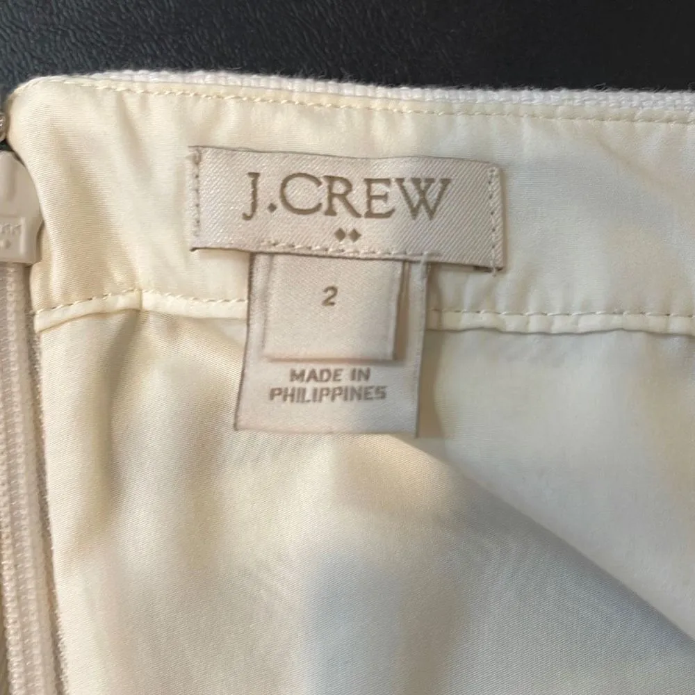 J Crew Womens Pencil Skirt Herringbone Pattern Navy Cream Size‎ 2 - Image 4