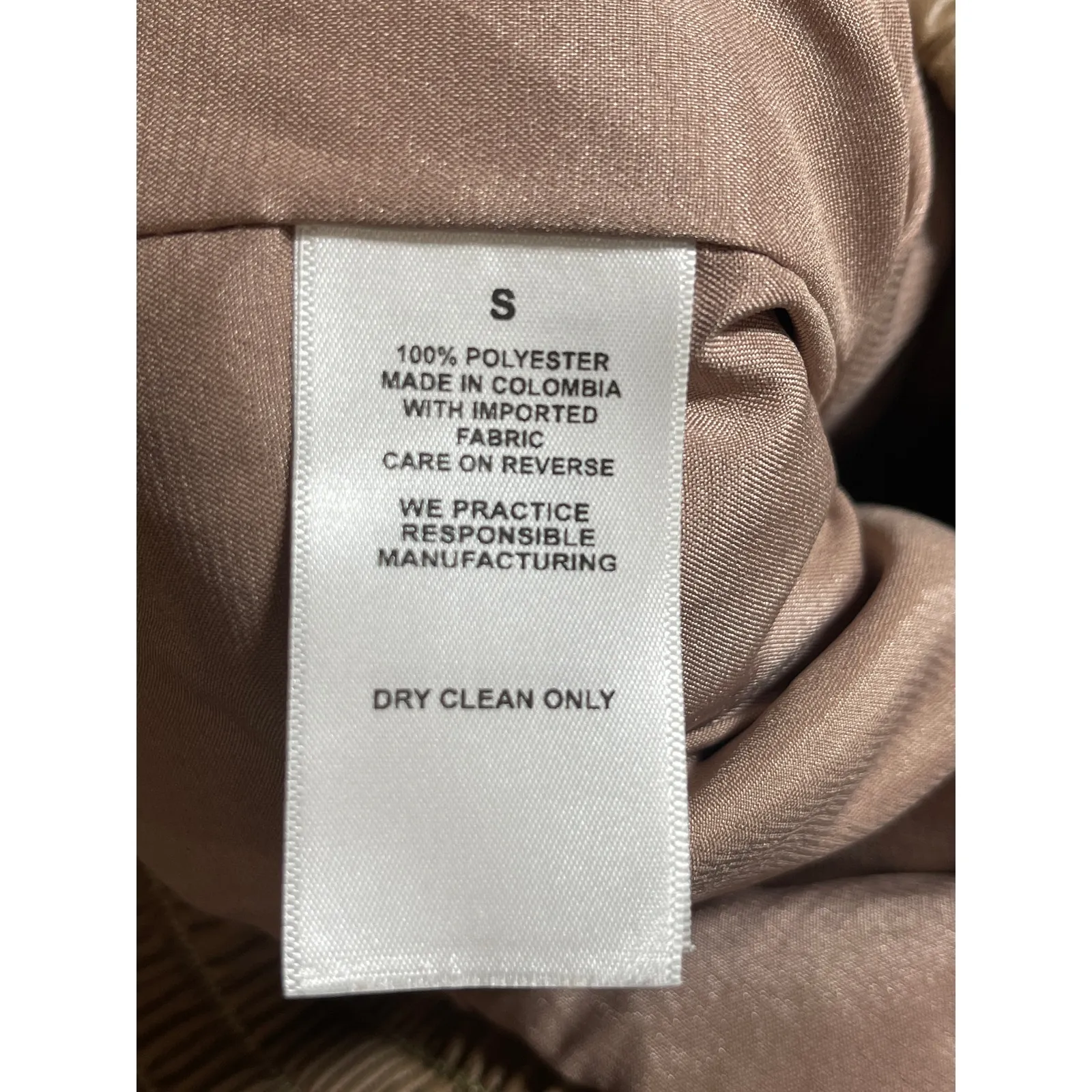 Nonchalant Women's Beige Tan Faux Leather Vegan Full Zip Bomber Jacket Size S - Image 6