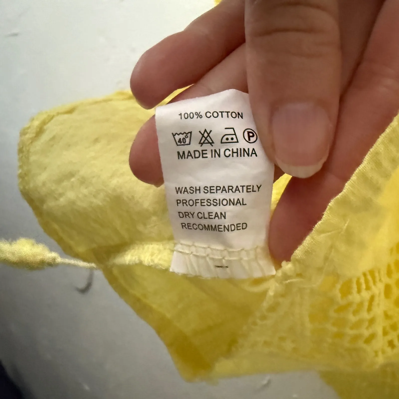 Womens Yellow Crochet Lace Trim Tassel V Neck 100 Cotton Blouse L Festival Beach Size L - Image 5