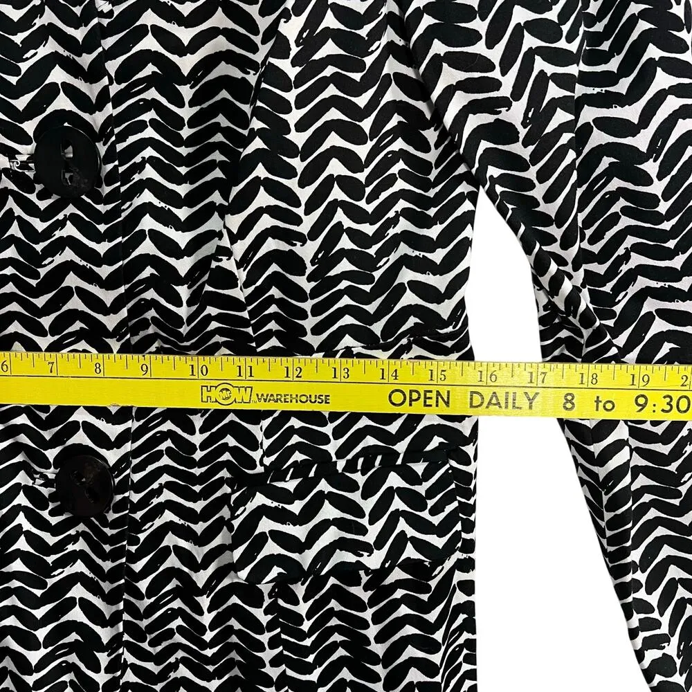 East 5th NWT Womens Coat Trench Lined Black White Medium Y2K Workwear Mom Coat - Image 7