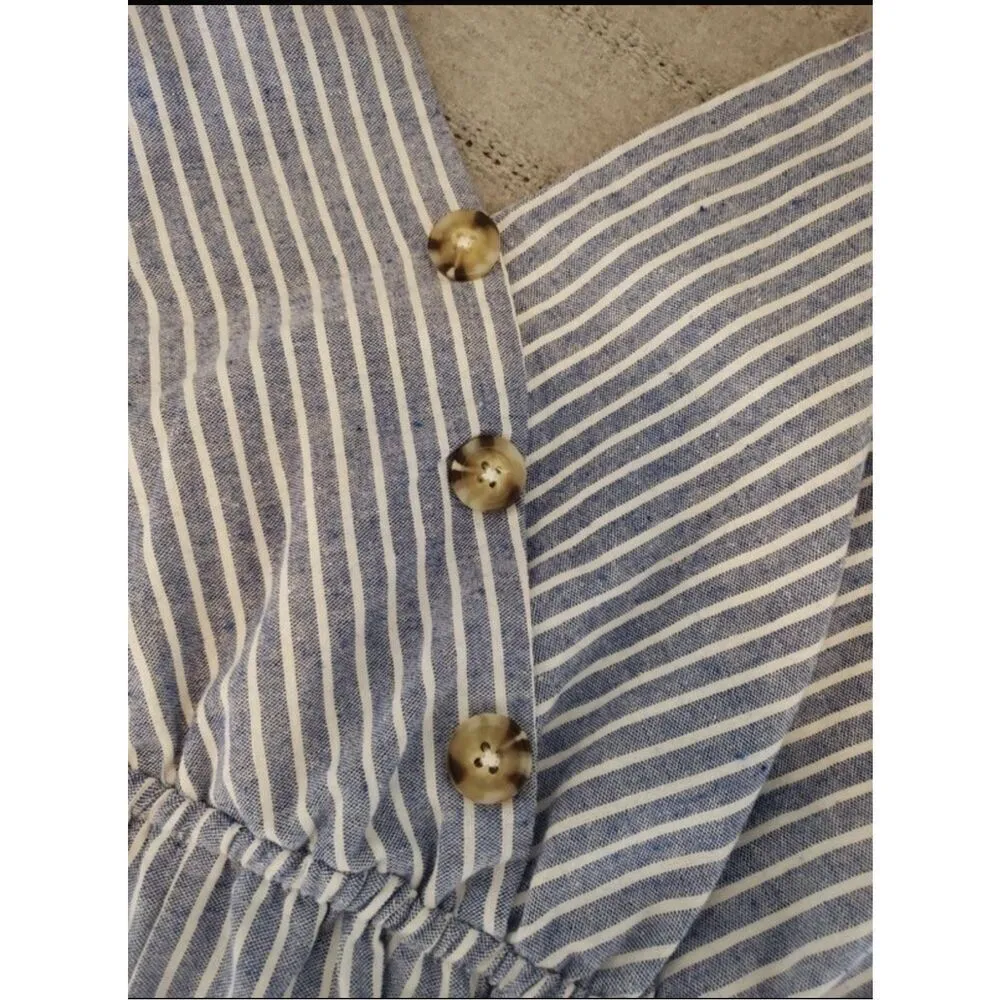 Purple Snow ash blue and white stripe romper. - Image 12