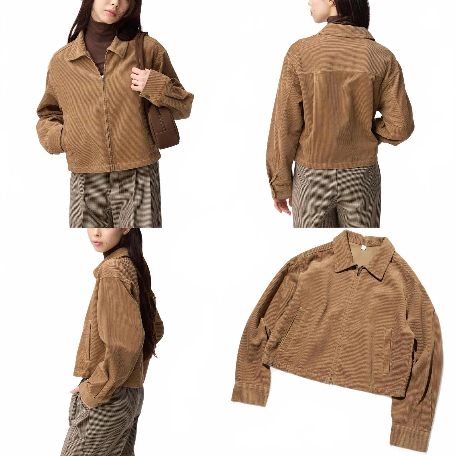 Uniqlo GU Corduroy Zip-Up Shirt Jacket NWT Brown Size XS - Image 2