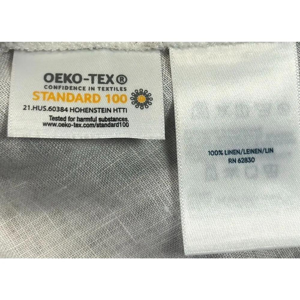 Lands’ End 100% Linen Sleeveless Top 3X Tan Palm Trees Coastal Resort Flowy - Image 6