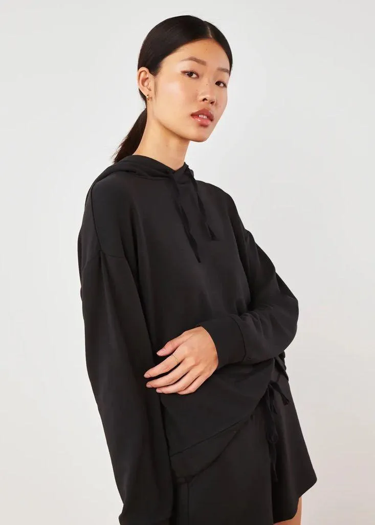 NWOT SuperSoft Fleece Pullover Hoodie Black Size M - Image 3