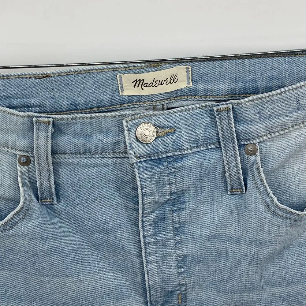Madewell 9" Mid-Rise Skinny Crop Denim Jeans Light Wash Relaxed Fit Size 31 - Image 4