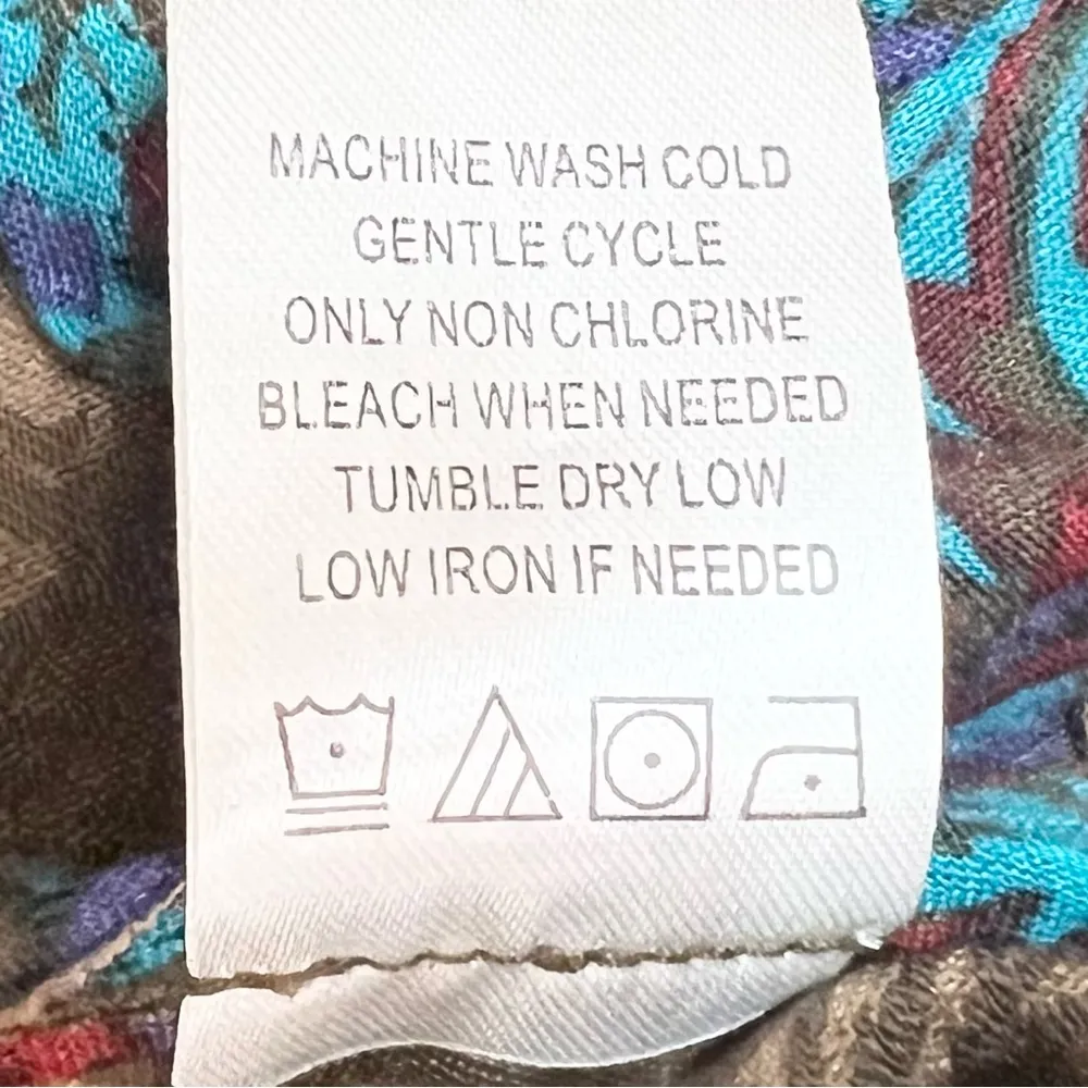 Coldwater Creek Brown Floral Embossed Ruffle Collar Jacket Size Large Petite - Image 13