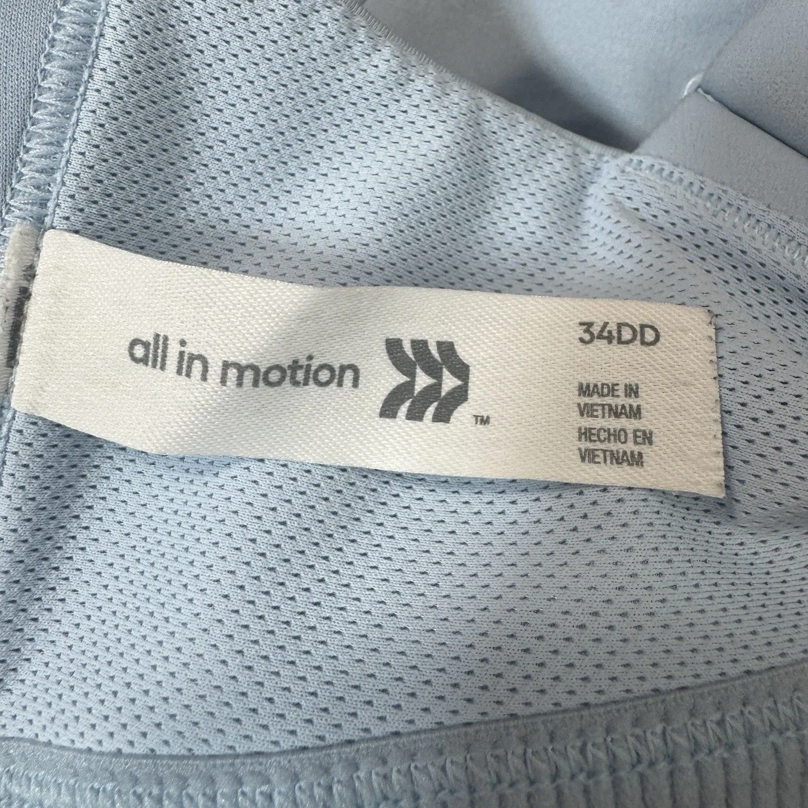 All in Motion Womens 34D Sculpt High Support Zip Front Sports Bra Light Blue - Image 5