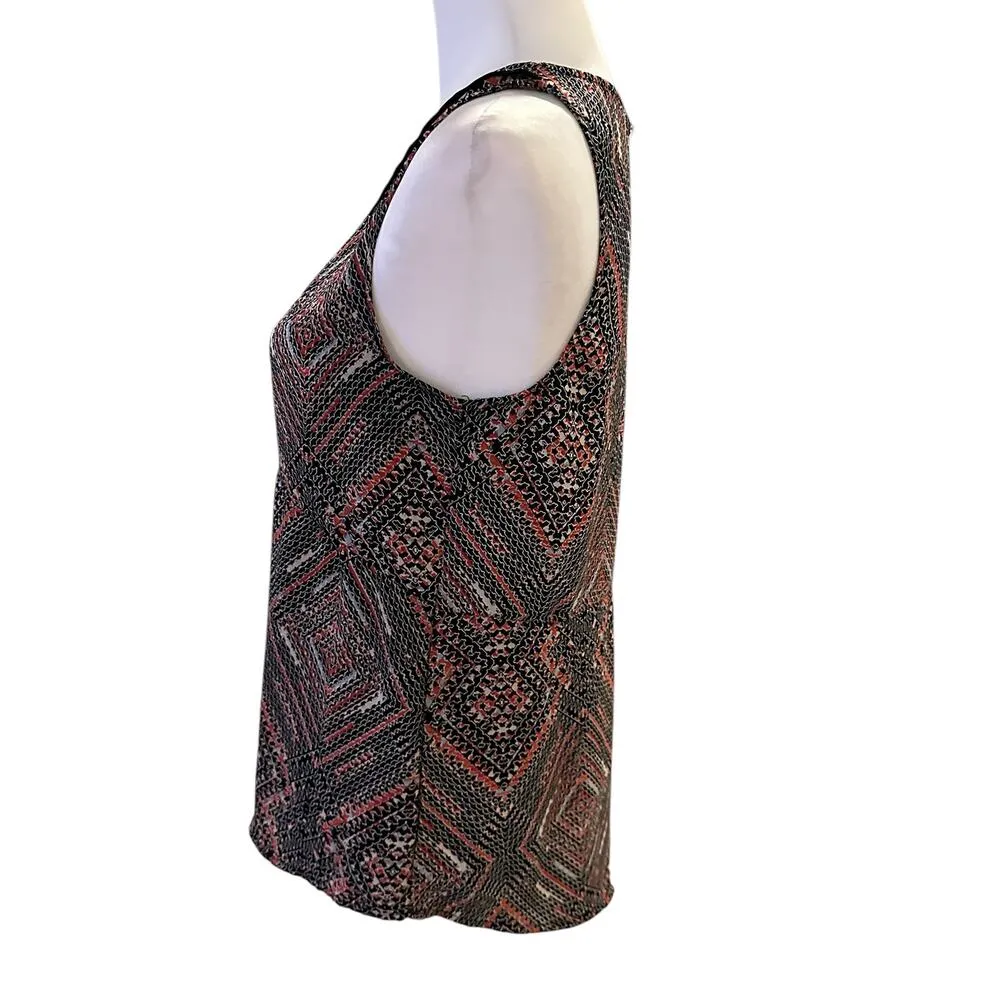 41 Hawthorn Medium Sleeveless Top Pink Black White - Image 3