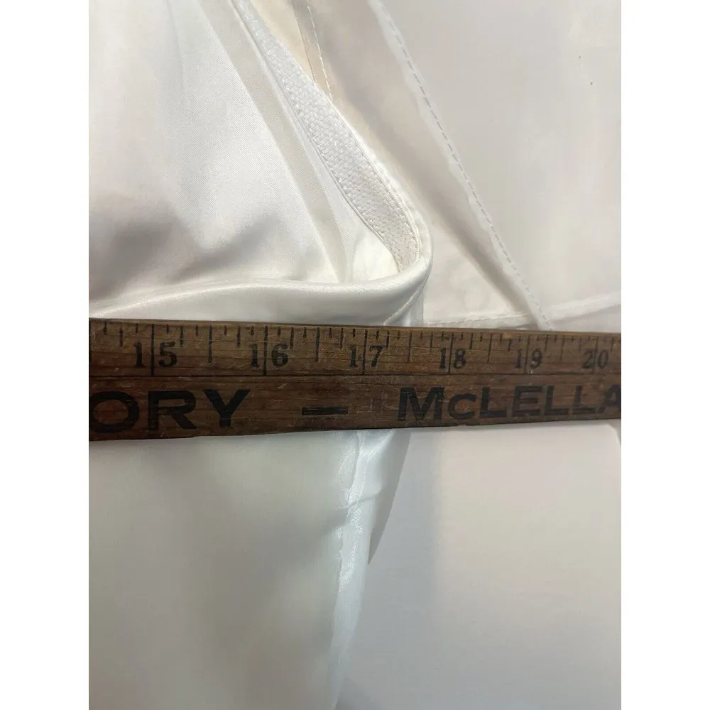 TCEC Pleated Organza Bodysuit In White NWT Rear Bow Detail Stretchy‎ Size Medium - Image 8