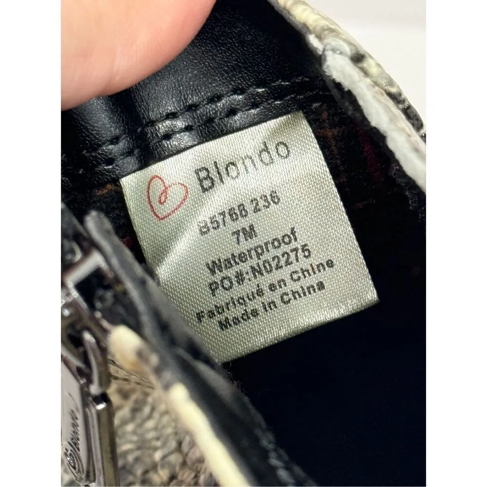 Blondo Ankle Booties Size 7 Snakeskin Embossed Leather Waterproof Block Heel NEW - Image 9