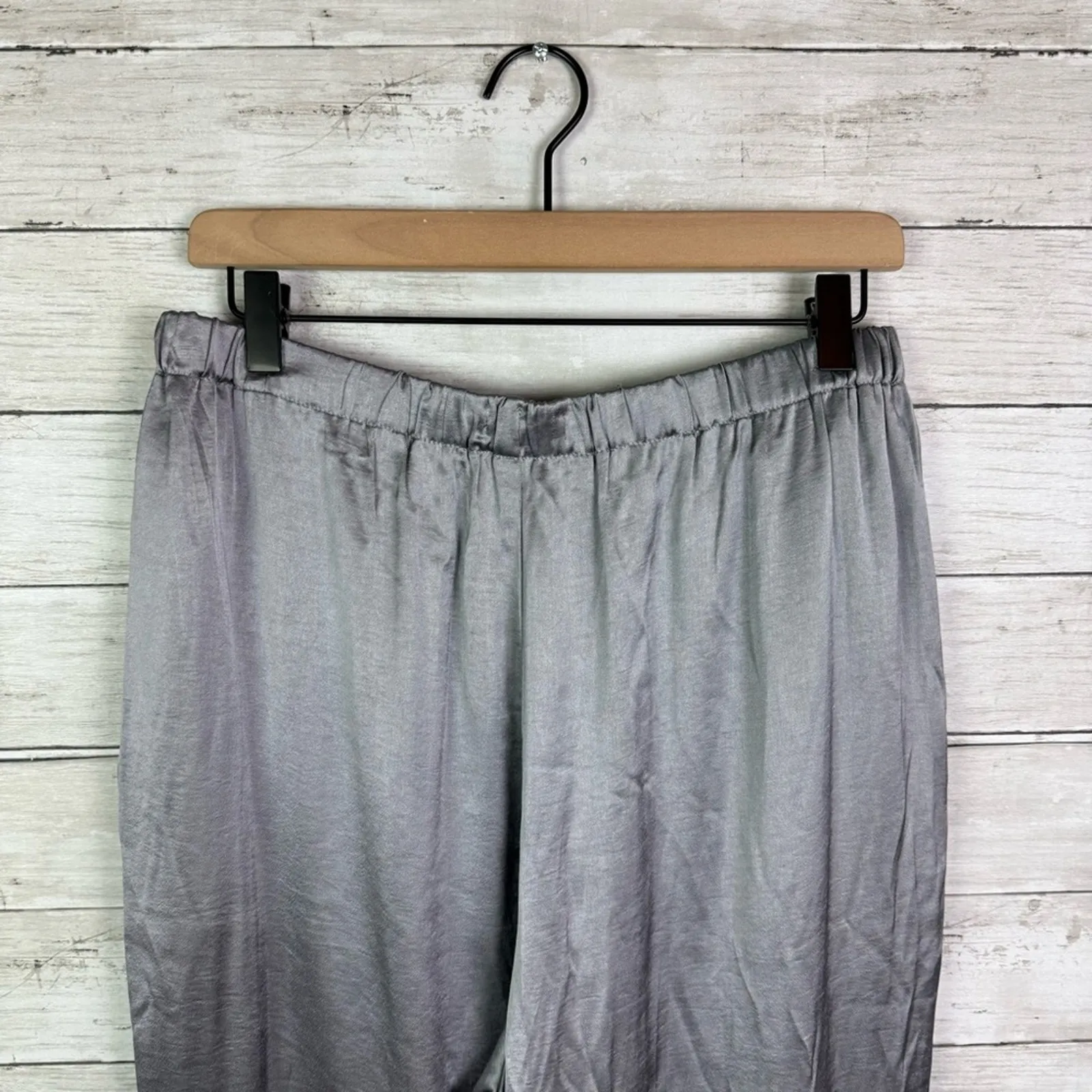 Madewell Straight-Leg Full-Length Pants in Satin Dusk Grey Size XL - Image 4