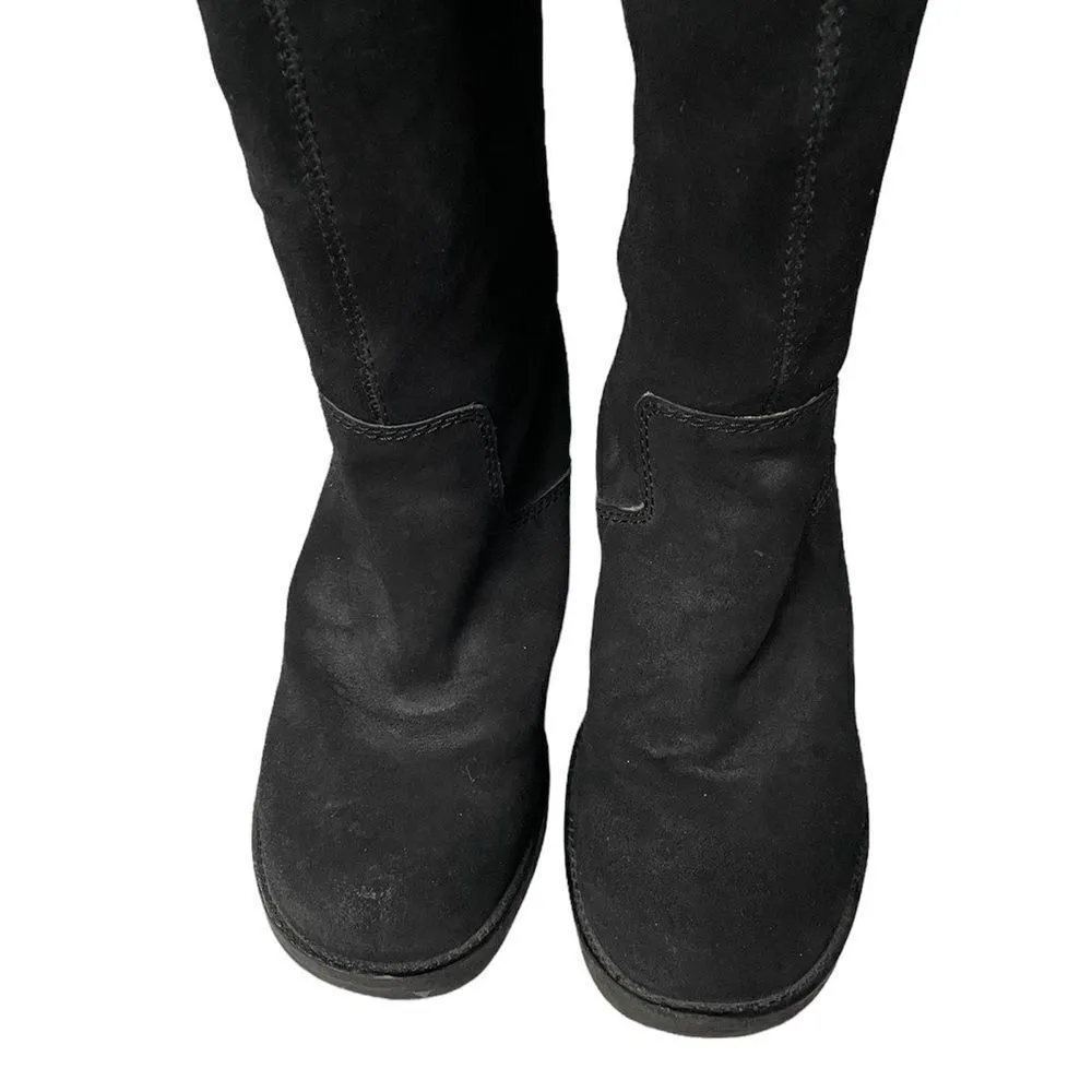 Zodiac Aussie Over the Knee Boots Black Sueded Buckle Heel Round Toe Size 9 - Image 4