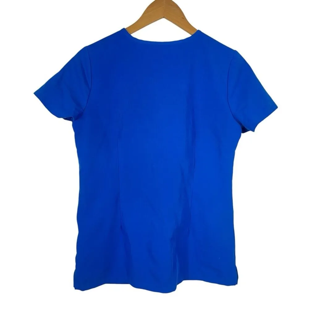 FIGS  Casma Three-Pocket Scrub Top Royal Blue Size XS - Image 4
