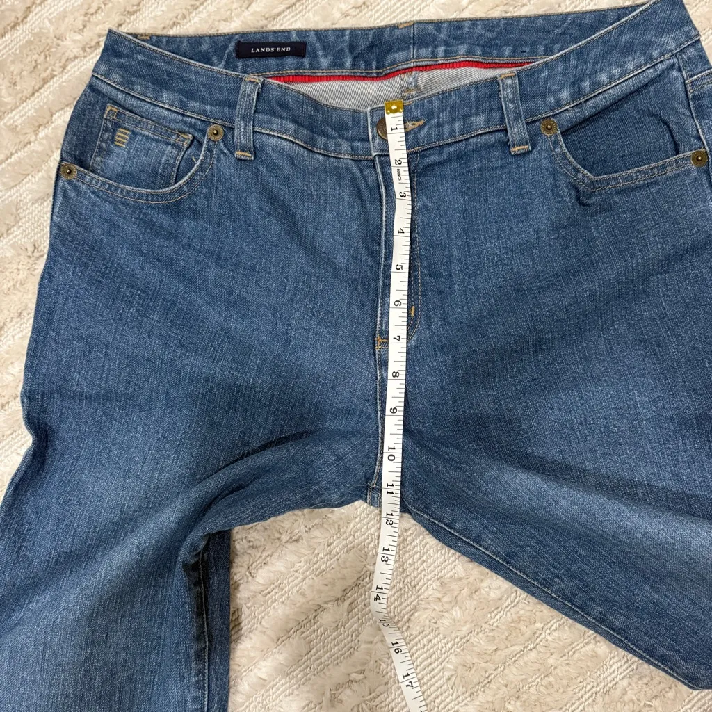 Lands End boot cut jeans denim medium wash size 12 - Image 8
