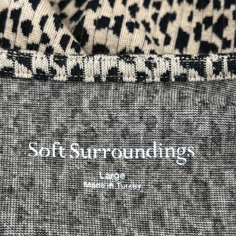 Soft Surroundings Damaria Wrap Dress Leopard Pattern Black/Tan 3/4 sleeve Size L - Image 11