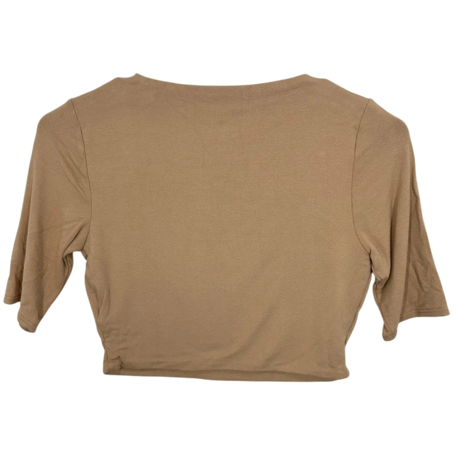 Naked Wardrobe Almond Nude 1/2 Sleeve Crop Top Tan M NWT Compression - Image 10
