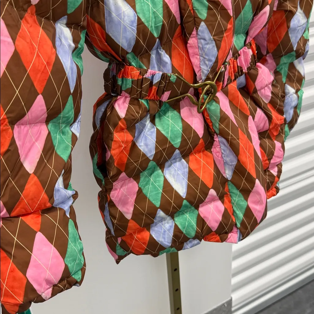 Rachel Antonoff Belted Puffer XS Orange - Image 8