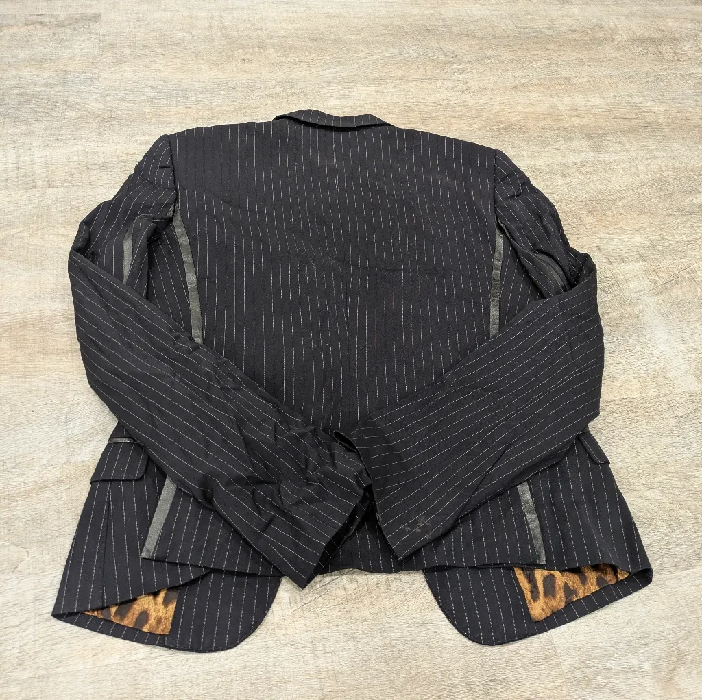 Dolce & Gabbana Black Striped Blazer Size 46 - Image 7