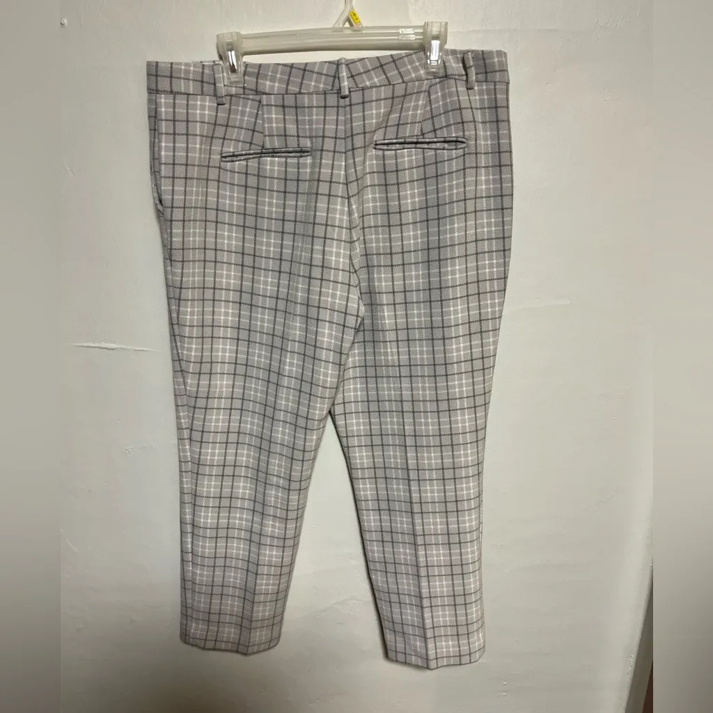 Ann Taylor Gray Dress Pants with Classic Plaid Pattern - Image 2