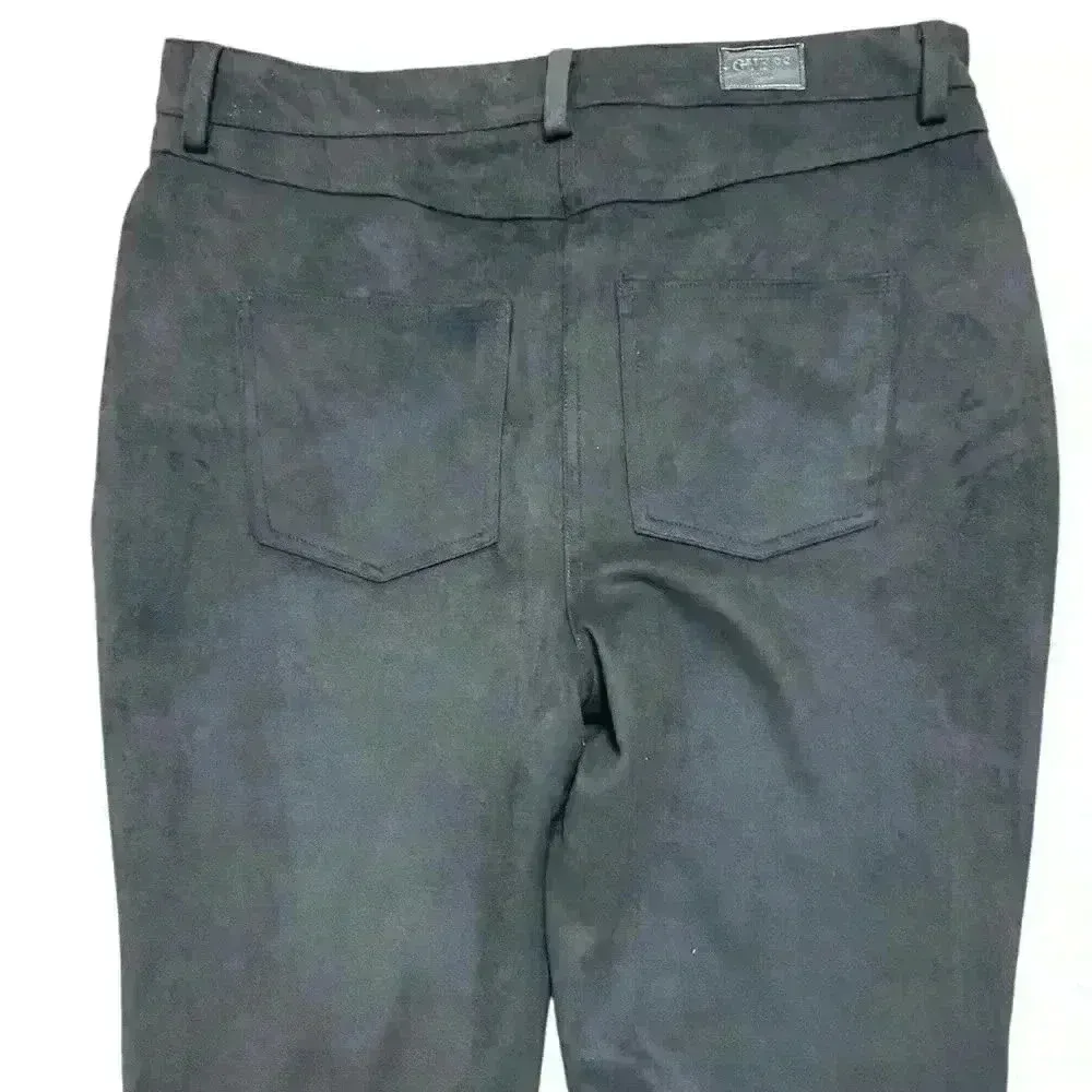 Guess‎ ES Kelly straight pants faux suede jet black Sz 31 by 29 NWT - Image 4