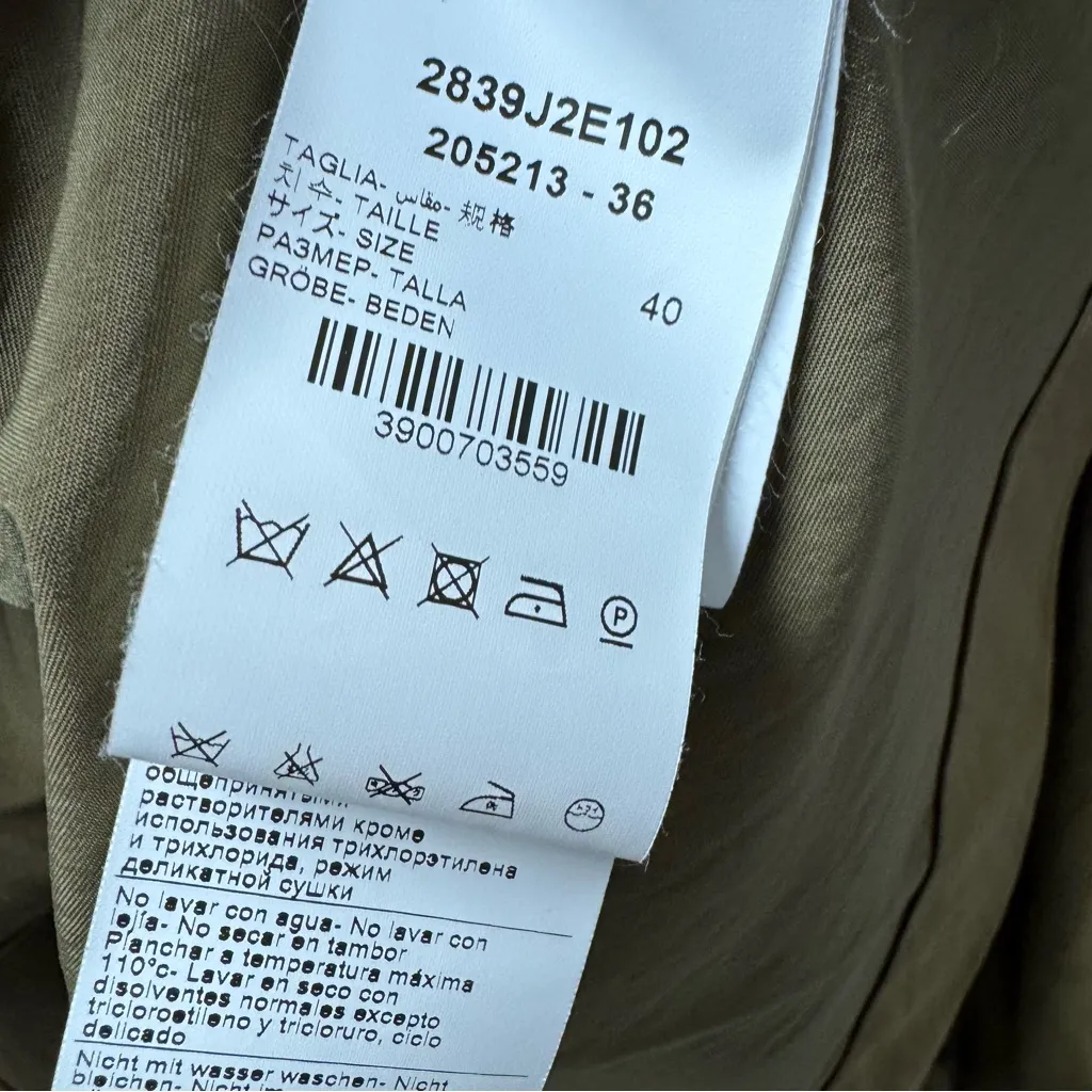 NEW Jejia Satin Long Sleeve Tie Neck Collared Blouse Top Green EU 40 NWT Size undefined - Image 8