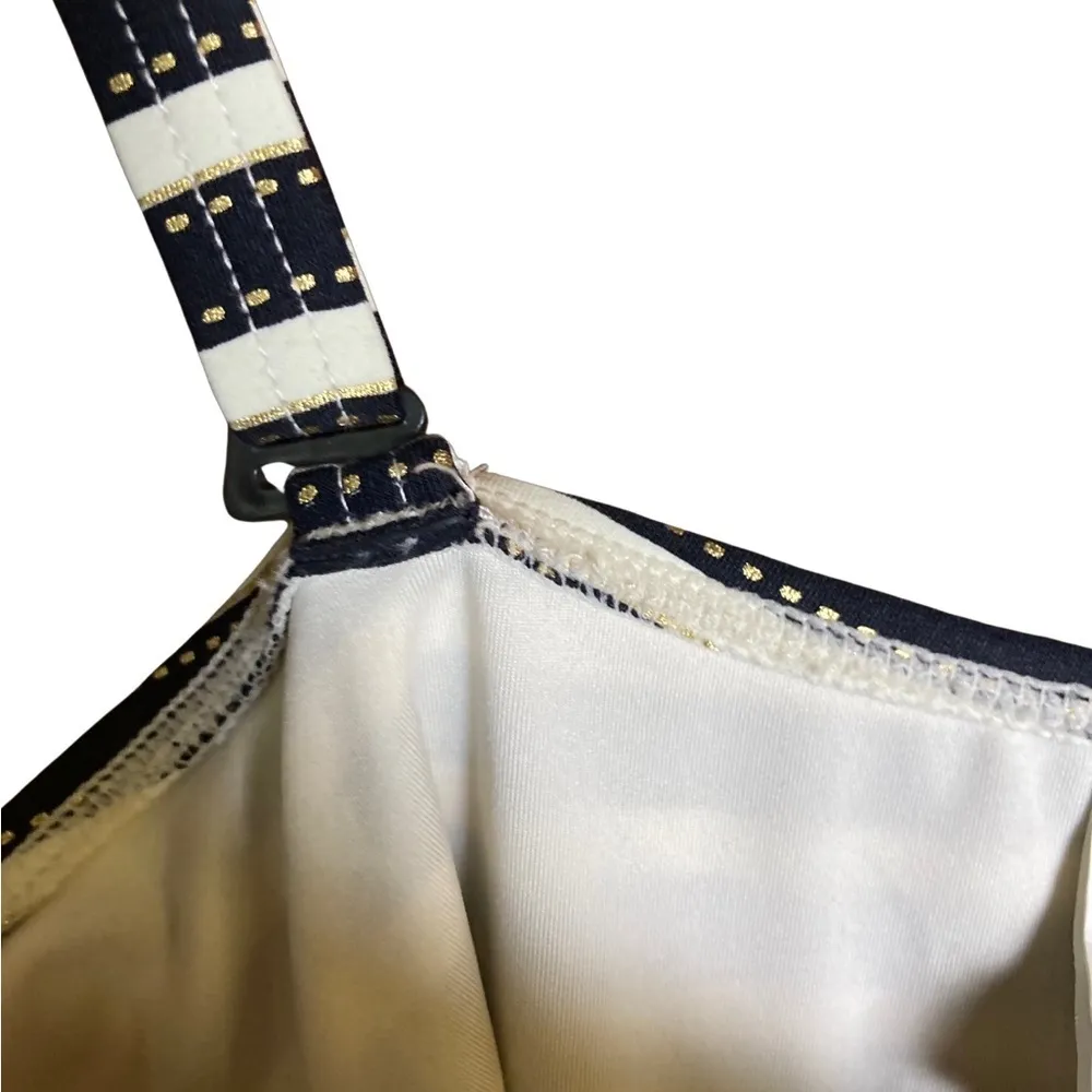 NipTuck Swim Women's Swimsuit Sz 10 One Piece Navy Striped‎ Adjustable Straps Blue - Image 6