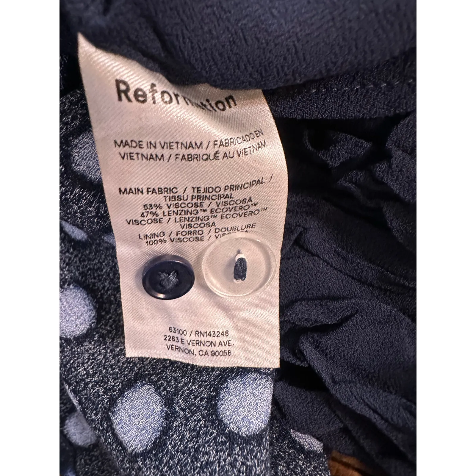 Reformation Mini Dress Valencia Blue Polka Dot A-line Short Lined - Image 7