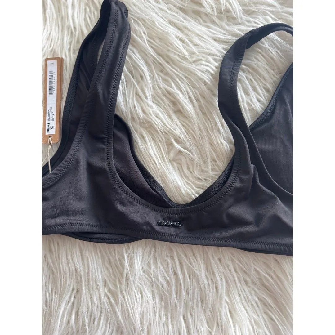 Skims Swim Plunge Bikini Top Onyx Size Medium - Image 8