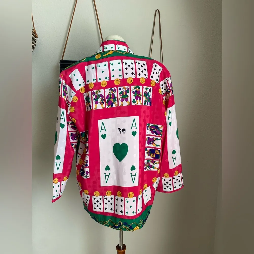 Vintage Mighty Pink Card Ace Blazer Jacket Size L - Image 3