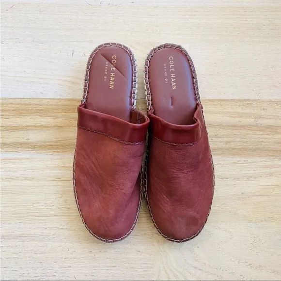 Cole Haan burnt brown suede platform slides mules - Image 2