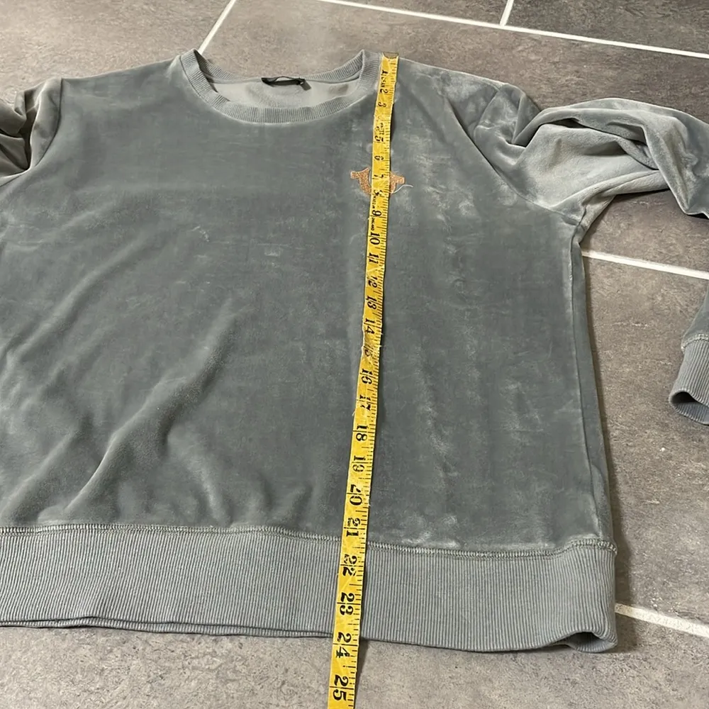 True Religion Griffin Glitter Velvet Pullover Sweatshirt size Medium - Image 9