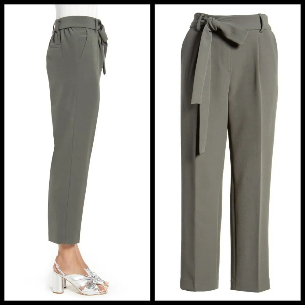 💕HALOGEN💕 High Waisted Tie Waist Ankle Pants - Image 3
