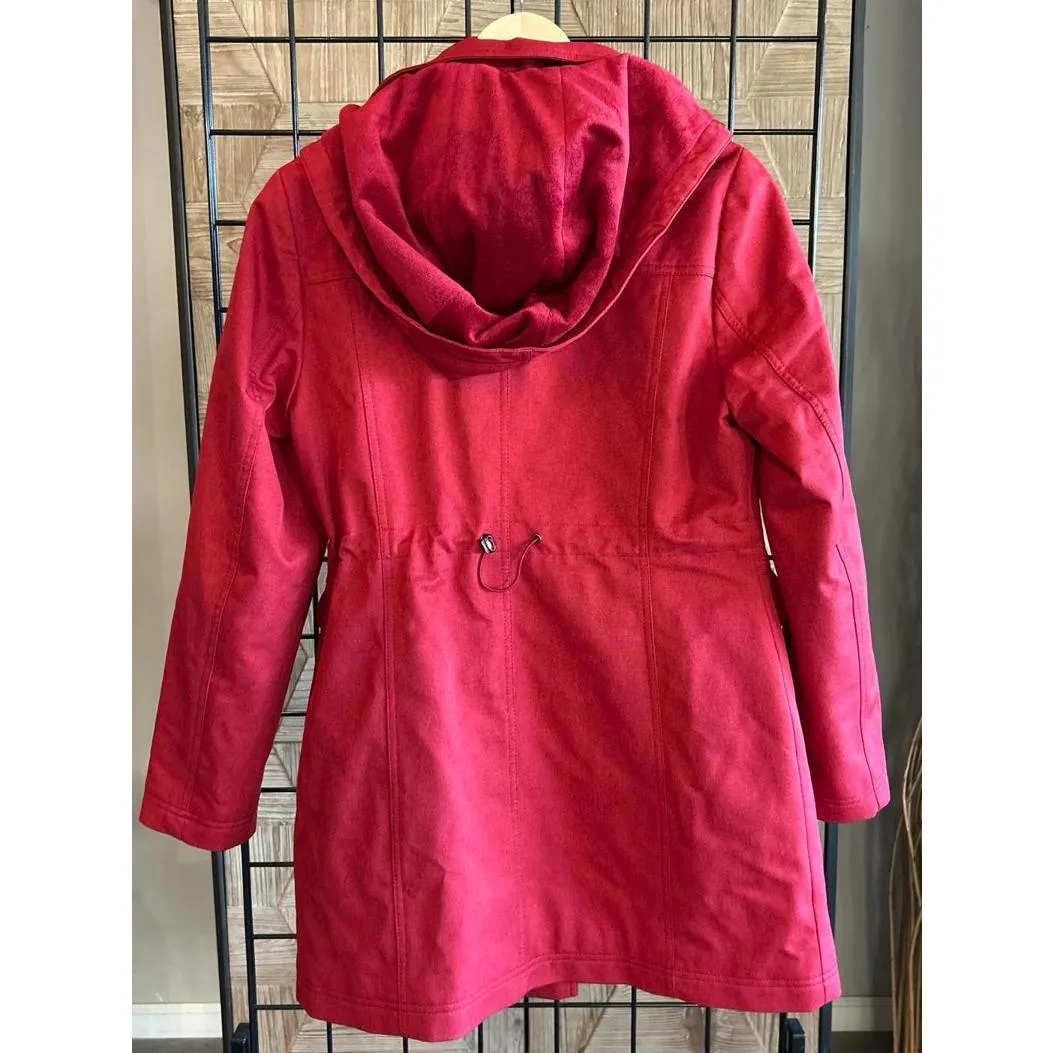 Kristen Black Jacket Small Red Trench Coat Pockets Cozycore - Image 5